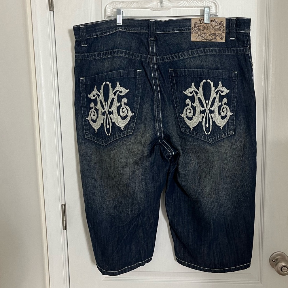 Miskeen Vintage Urban Wear Shorts Dark wash w/ distressing, size 42, unique